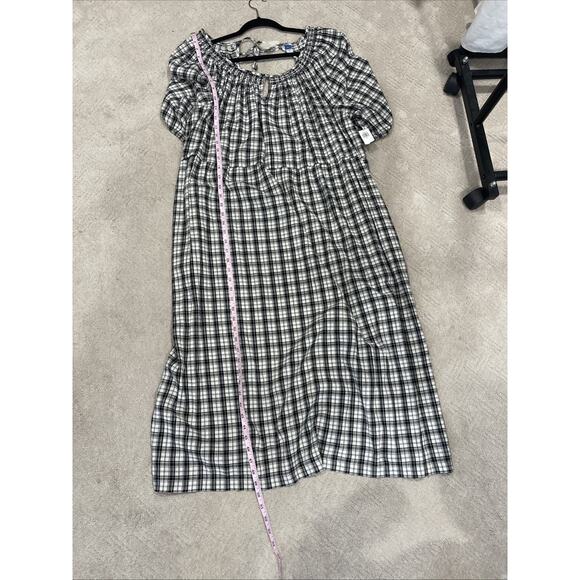 Old Navy Womens XL Plaid Retro Prairie Style Long Maxi Dress Pockets Breathable - Picture 11 of 12